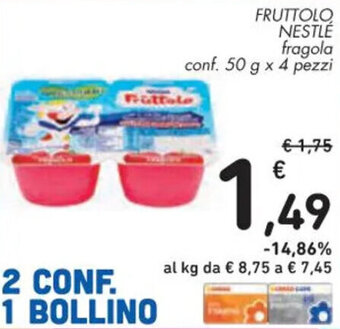 Spazio Conad FRUTTOLO NESTLE fragola conf. 50 g x 4 pezzi offerta