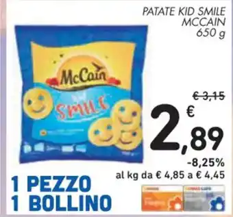 Spazio Conad PATATE KID SMILE MCCAIN 650 g offerta