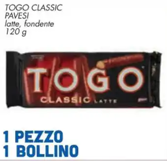 Spazio Conad TOGO CLASSIC PAVESI latte, fondente 120 g offerta