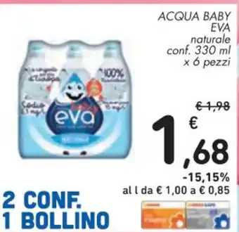 Spazio Conad ACQUA BABY EVA naturale conf. 330 ml x 6 pezzi offerta