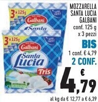 Conad Galbani mozzarella santa lucia offerta