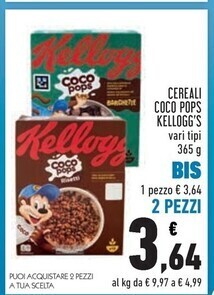 Conad Kelloggs cereali coco pops offerta