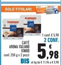 Conad Kimbo caffe aroma italiano offerta