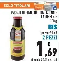 Conad La torrente passata di pomodoro tradizionale offerta