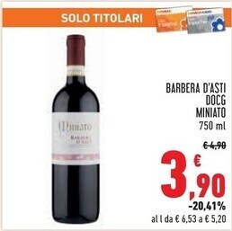 Conad Superstore Miniato barbera d'asti docg offerta