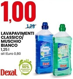 Eurospin Dexal lavapavimenti classico/muschio bianco offerta