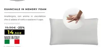 Guanciale in memory foam
