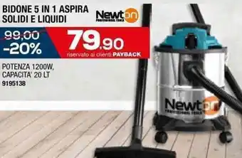Self BIDONE 5 IN 1 ASPIRA SOLIDI E LIQUIDI offerta