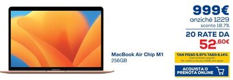 Euronics MacBook Air Chip M1 256GB offerta