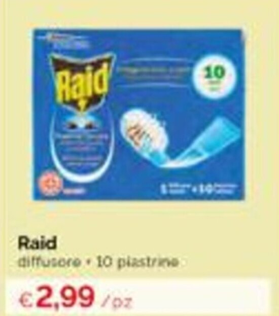 Prodet Raid diffusore 10 piastrine offerta