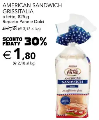 AMERICAN SANDWICH GRISSITALIA a fette, 825 g