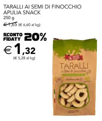 Esselunga TARALLI AI SEMI DI FINOCCHIO APULIA SNACK 250 g offerta