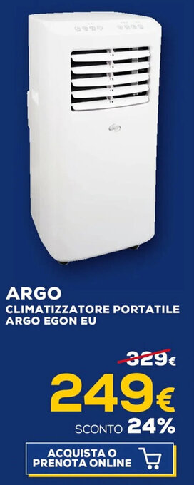 Euronics ARGO CLIMATIZZATORE PORTATILE ARGO EGON EU offerta