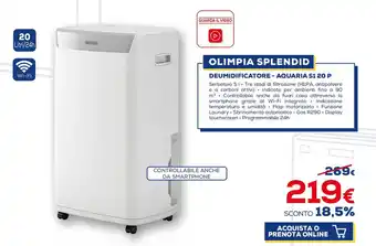 Euronics OLIMPIA SPLENDID DEUMIDIFICATORE - AQUARIA S120 P offerta