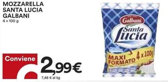 Coop MOZZARELLA SANTA LUCIA GALBANI 4 x 100 g offerta