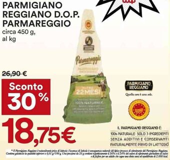 Coop PARMIGIANO REGGIANO D.O.P. PARMAREGGIO circa 450 g, offerta
