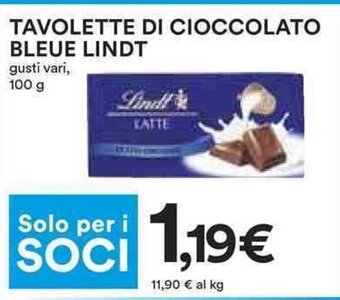Coop Tavolette di Cioccolato Bleue Lindt 100 g offerta
