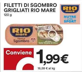 Coop FILETTI DI SGOMBRO GRIGLIATI RIO MARE 120 g offerta