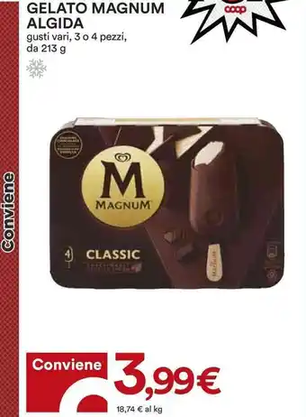 Coop GELATO MAGNUM ALGIDA 3 o 4 pezzi, da 213 g offerta