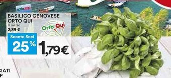 Coop BASILICO GENOVESE ORTO QUI offerta