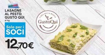 Coop LASAGNE AL PESTO GUSTO QUI al kg offerta