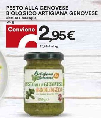 Coop PESTO ALLA GENOVESE BIOLOGICO ARTIGIANA GENOVESE 130 g offerta