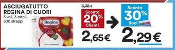 Coop ASCIUGATUTTO REGINA DI CUORI 3 veli, 3 rotoli, 500 strappi offerta