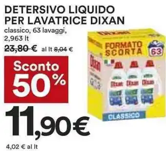 Coop DETERSIVO LIQUIDO PER LAVATRICE DIXAN 2,963 lt offerta