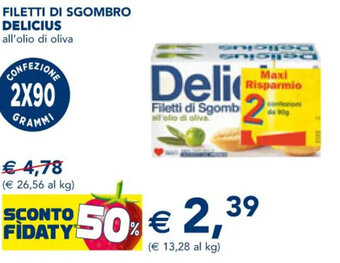 Esselunga FILETTI DI SGOMBRO DELICIUS all'olio di oliva offerta