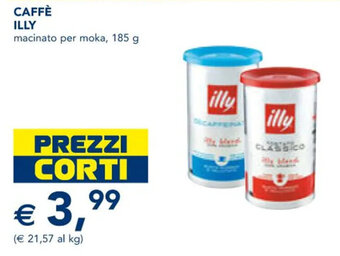 Esselunga CAFFÈ ILLY macinato per moka, 185 g offerta