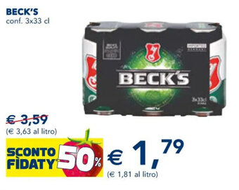 Esselunga BECK'S conf. 3x33 cl offerta