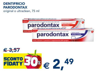 Esselunga DENTIFRICIO PARODONTAX original o ultraclean, 75 ml offerta