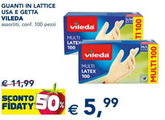 GUANTI IN LATTICE USA E GETTA VILEDA assortiti, conf. 100 pezzi