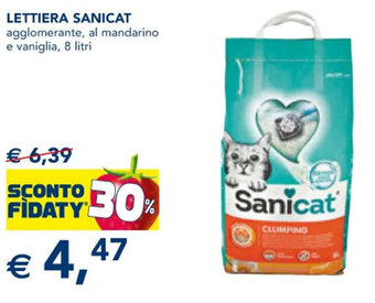 Esselunga LETTIERA SANICAT agglomerante, al mandarino e vaniglia, 8 litri offerta
