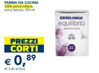 Esselunga PANNA DA CUCINA senza lattosio, 250 ml offerta