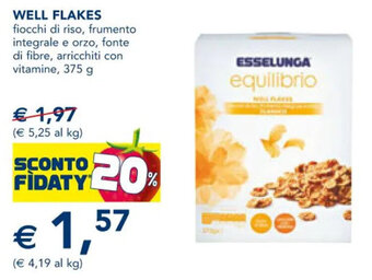 Esselunga WELL FLAKES fiocchi di riso 375 g offerta