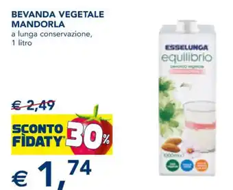 Esselunga BEVANDA VEGETALE MANDORLA 1 litro offerta