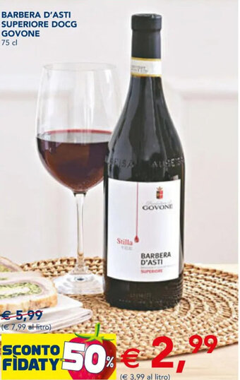 Esselunga BARBERA D'ASTI SUPERIORE DOCG GOVONE 75 cl offerta