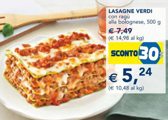 Esselunga LASAGNE VERDI con ragù alla bolognese, 500 g offerta