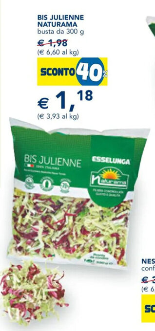 Esselunga BIS JULIENNE NATURAMA busta da 300 g offerta