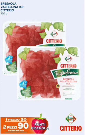 Esselunga BRESAOLA VALTELLINA IGP CITTERIO 100 g offerta