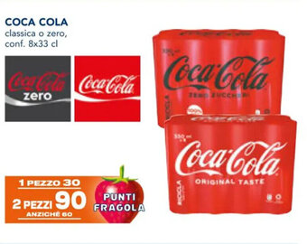Esselunga COCA COLA classica o zero, conf. 8x33 cl offerta