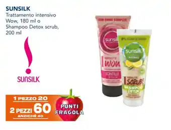 Esselunga SUNSILK Trattamento intensivo Wow, 180 ml o Shampoo Detox scrub, 200 ml offerta