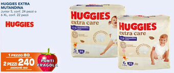 Esselunga HUGGIES EXTRA MUTANDINA Junior 5, conf. 24 pezzi o 6 XL, conf. 22 pezzi offerta