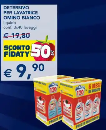 Esselunga DETERSIVO PER LAVATRICE OMINO BIANCO liquido conf. 3x40 lavaggi offerta