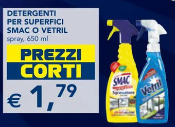 Esselunga DETERGENTI PER SUPERFICI SMAC O VETRIL spray, 650 ml offerta