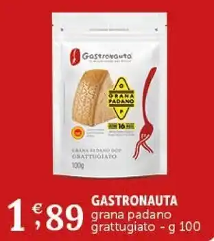 Gourmet Déco Gastronauto grana padano grattugiato - g 100 offerta