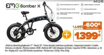 Expert Emg e-bike bomber x 20 12ah batteria integrata foldable grigio/nero offerta