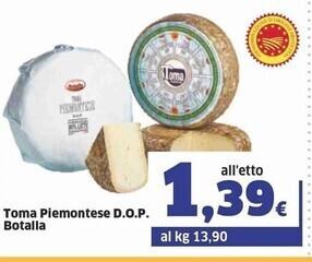 Sigma Botalla toma piemontese d.o.p. offerta