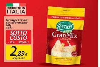 Carrefour Market Ferrari formaggio granmix classico grattugiato offerta